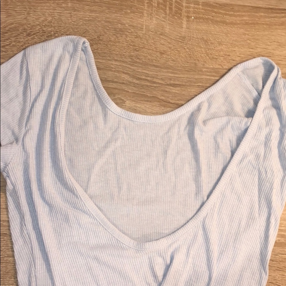 ADORABLE me to we ribbed low back top baby blue